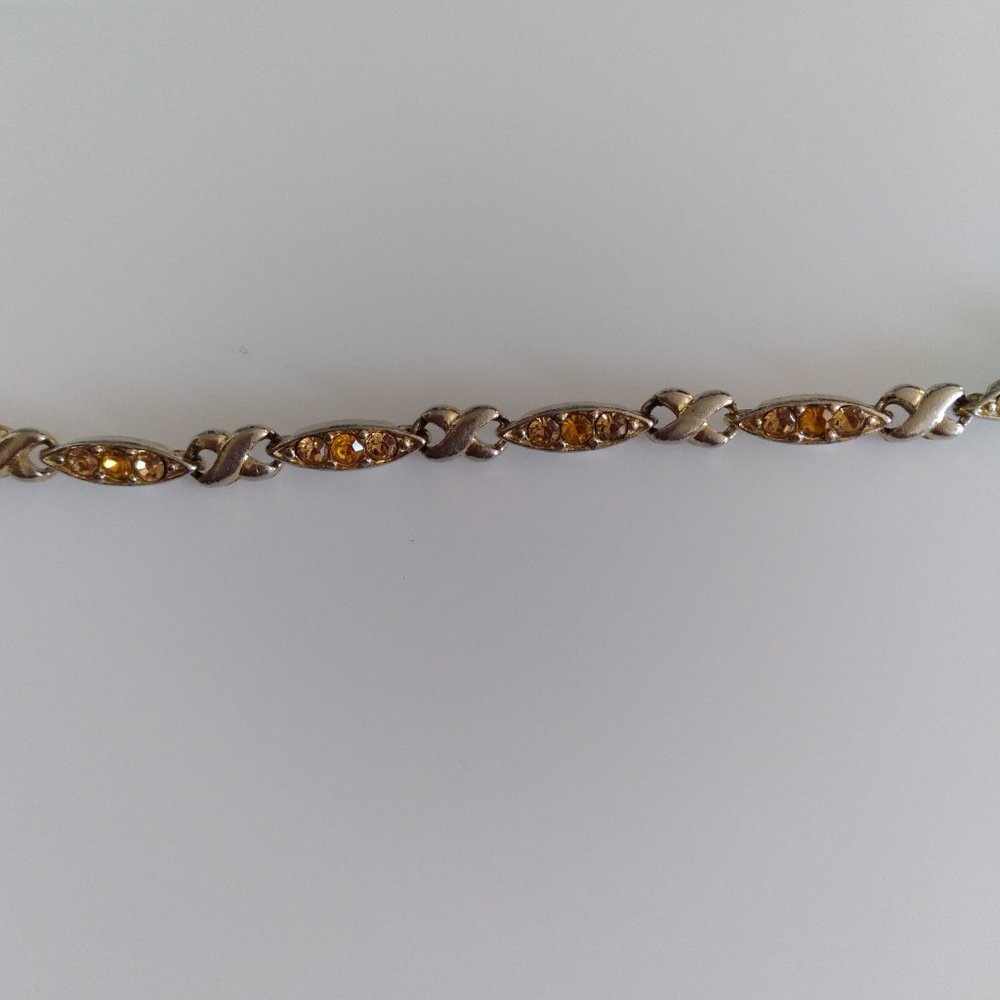 Vintage Yellow Rhinestone Bracelet